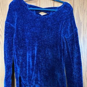 Chenille royal blue sweater